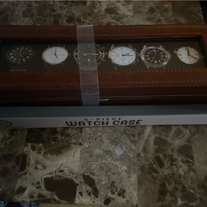 Woodbury 6- section watch holder. Brown leather